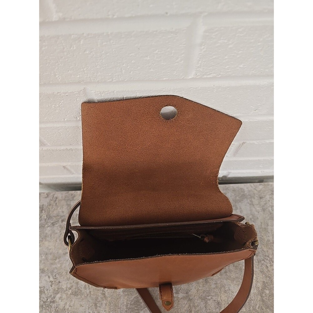Madewell Brisbane Brown Tan Leather Crossbody Shoulder Bag Purse - Picture 13 of 14